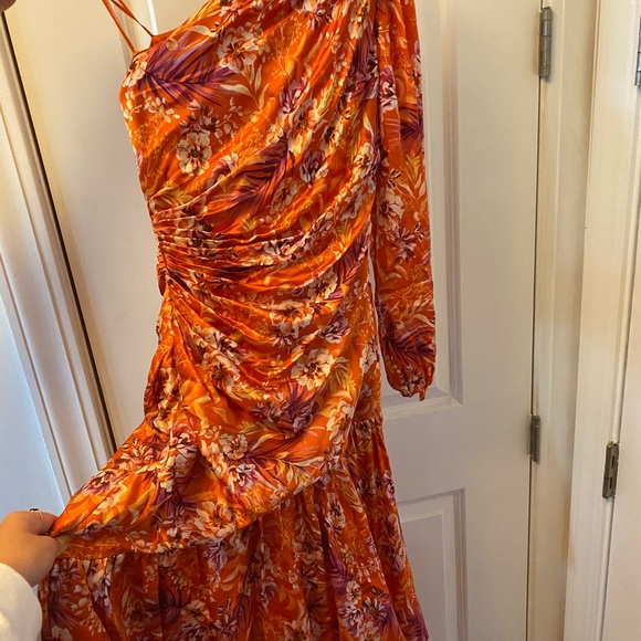 AMUR Dresses Amur Pink Orange Oneshoulder Formal Dress Size Poshmark